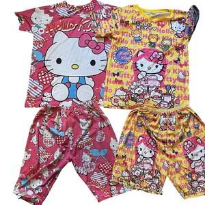 Girls Summer Outfit Set Hello Kitty And Friends S/M 8-10 2Shorts 2Shirts Casual